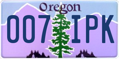 OR license plate 007IPK