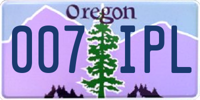 OR license plate 007IPL