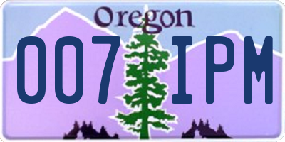 OR license plate 007IPM