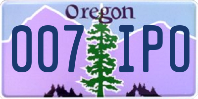 OR license plate 007IPO
