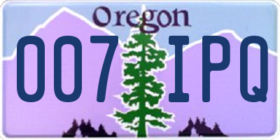 OR license plate 007IPQ