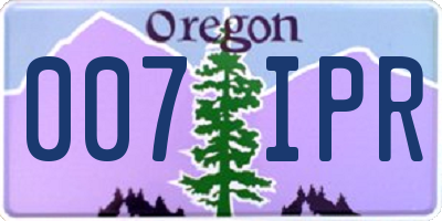 OR license plate 007IPR
