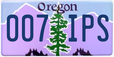 OR license plate 007IPS