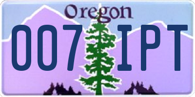 OR license plate 007IPT