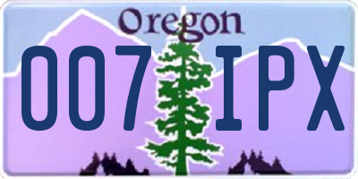 OR license plate 007IPX