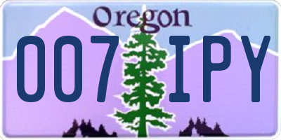 OR license plate 007IPY