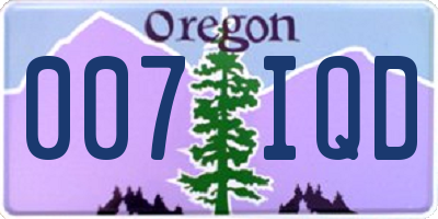 OR license plate 007IQD