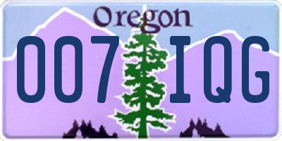 OR license plate 007IQG