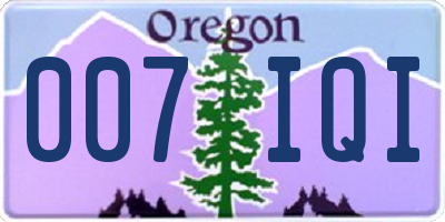 OR license plate 007IQI