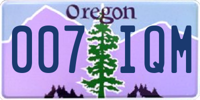 OR license plate 007IQM