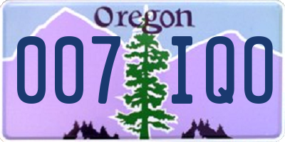 OR license plate 007IQO