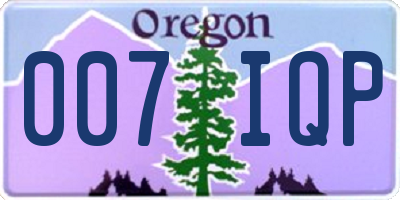 OR license plate 007IQP