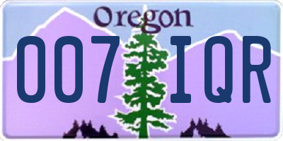 OR license plate 007IQR