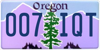 OR license plate 007IQT