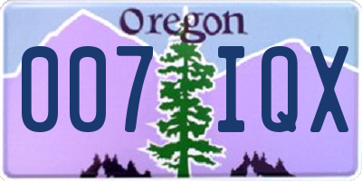 OR license plate 007IQX