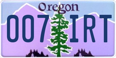OR license plate 007IRT