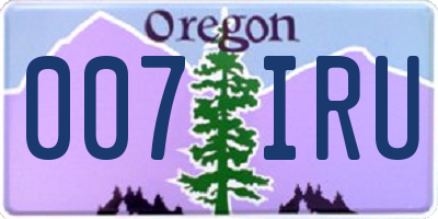 OR license plate 007IRU