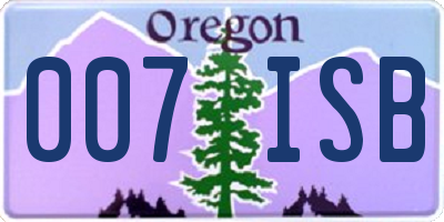 OR license plate 007ISB