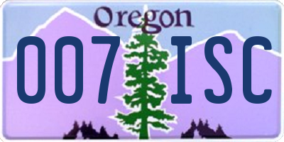 OR license plate 007ISC