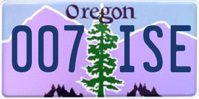 OR license plate 007ISE