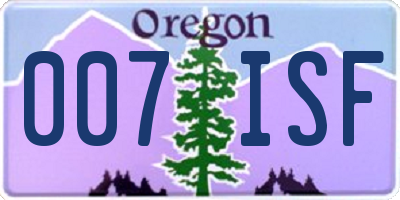 OR license plate 007ISF