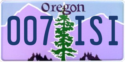 OR license plate 007ISI