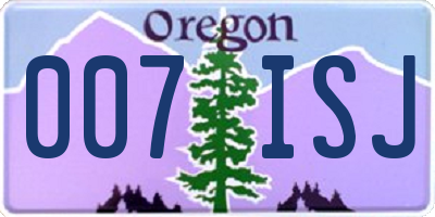 OR license plate 007ISJ