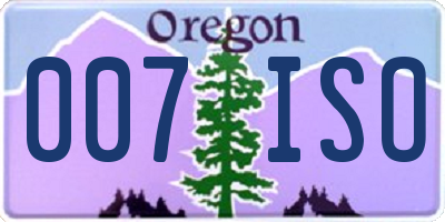 OR license plate 007ISO