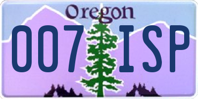 OR license plate 007ISP