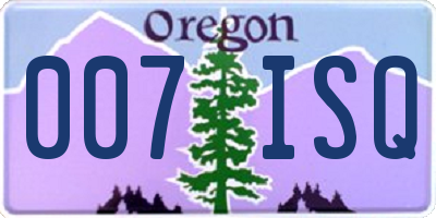 OR license plate 007ISQ