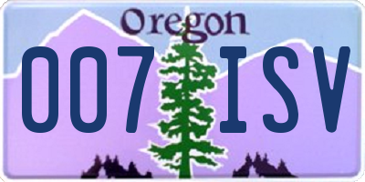 OR license plate 007ISV