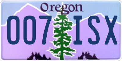 OR license plate 007ISX