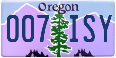 OR license plate 007ISY