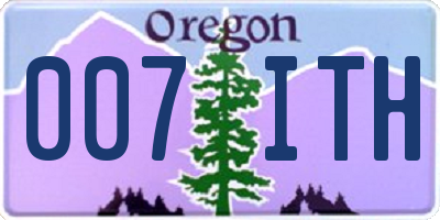 OR license plate 007ITH