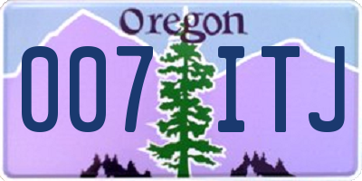 OR license plate 007ITJ