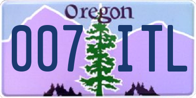 OR license plate 007ITL