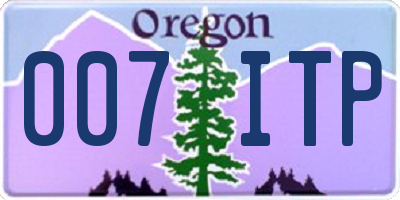 OR license plate 007ITP