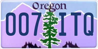 OR license plate 007ITQ