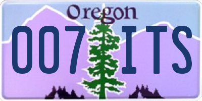 OR license plate 007ITS