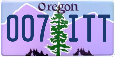 OR license plate 007ITT