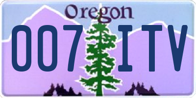 OR license plate 007ITV