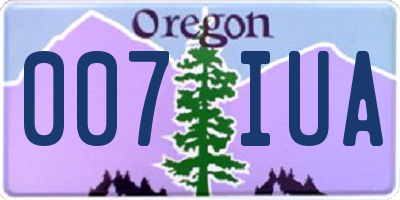 OR license plate 007IUA