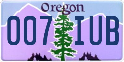 OR license plate 007IUB