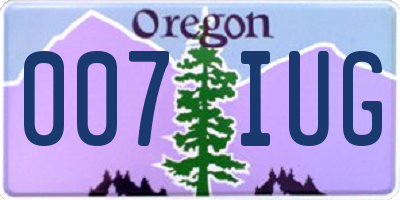 OR license plate 007IUG