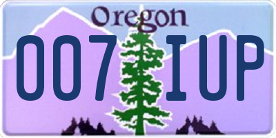 OR license plate 007IUP