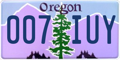 OR license plate 007IUY