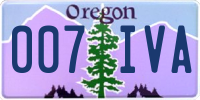OR license plate 007IVA
