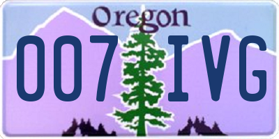 OR license plate 007IVG