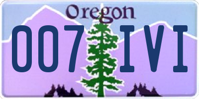 OR license plate 007IVI