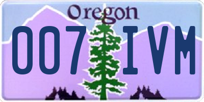 OR license plate 007IVM